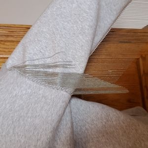 H&M NWOT Heather gray sweat shirt w/fringe XL